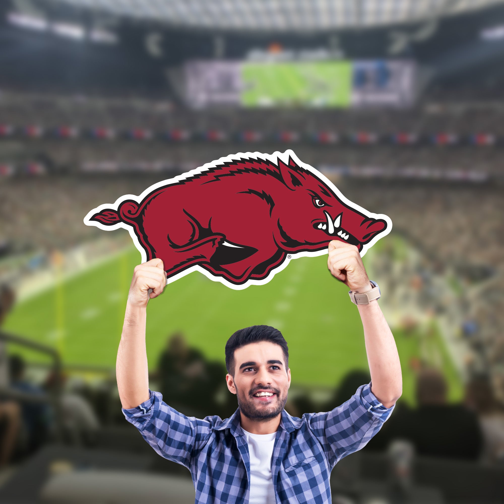 Giant Razorbacks Arkansas Razorbacks Logo - Big Head - Official NCAA - Foam Core Cutout ...