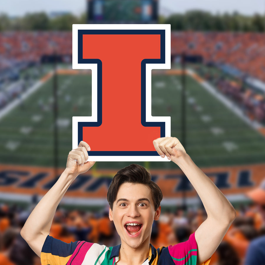 Illinois Fighting Illini Logo - Big Head - Official NCAA - Foam Core Cutout