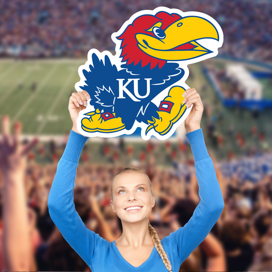 Kansas Jayhawks Logo - Big Head - Official NCAA - Foam Core Cutout