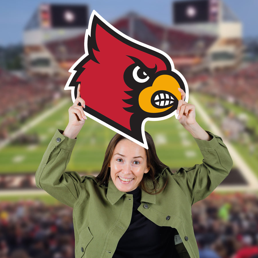 Louisville Cardinals Logo - Big Head - Official NCAA - Foam Core Cutout
