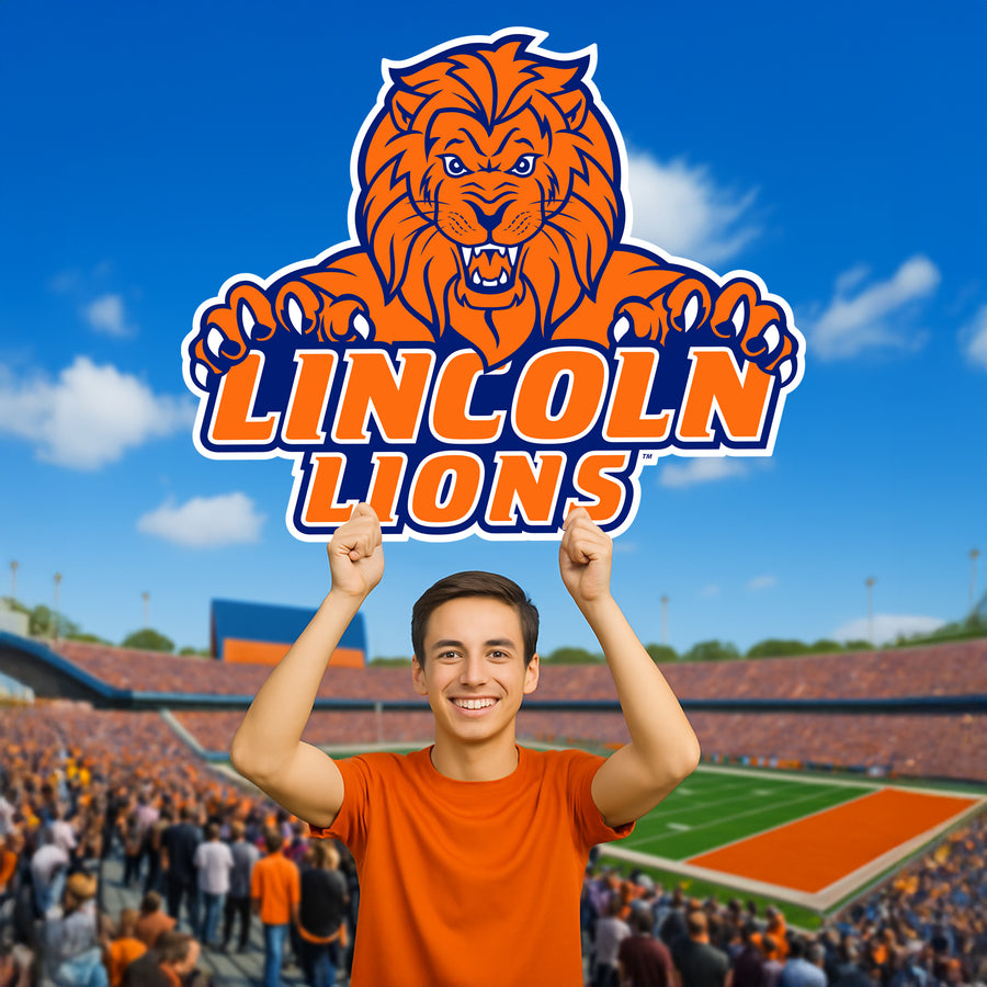 Lincoln Lions Logo - Big Head - Official NCAA - Foam Core Cutout