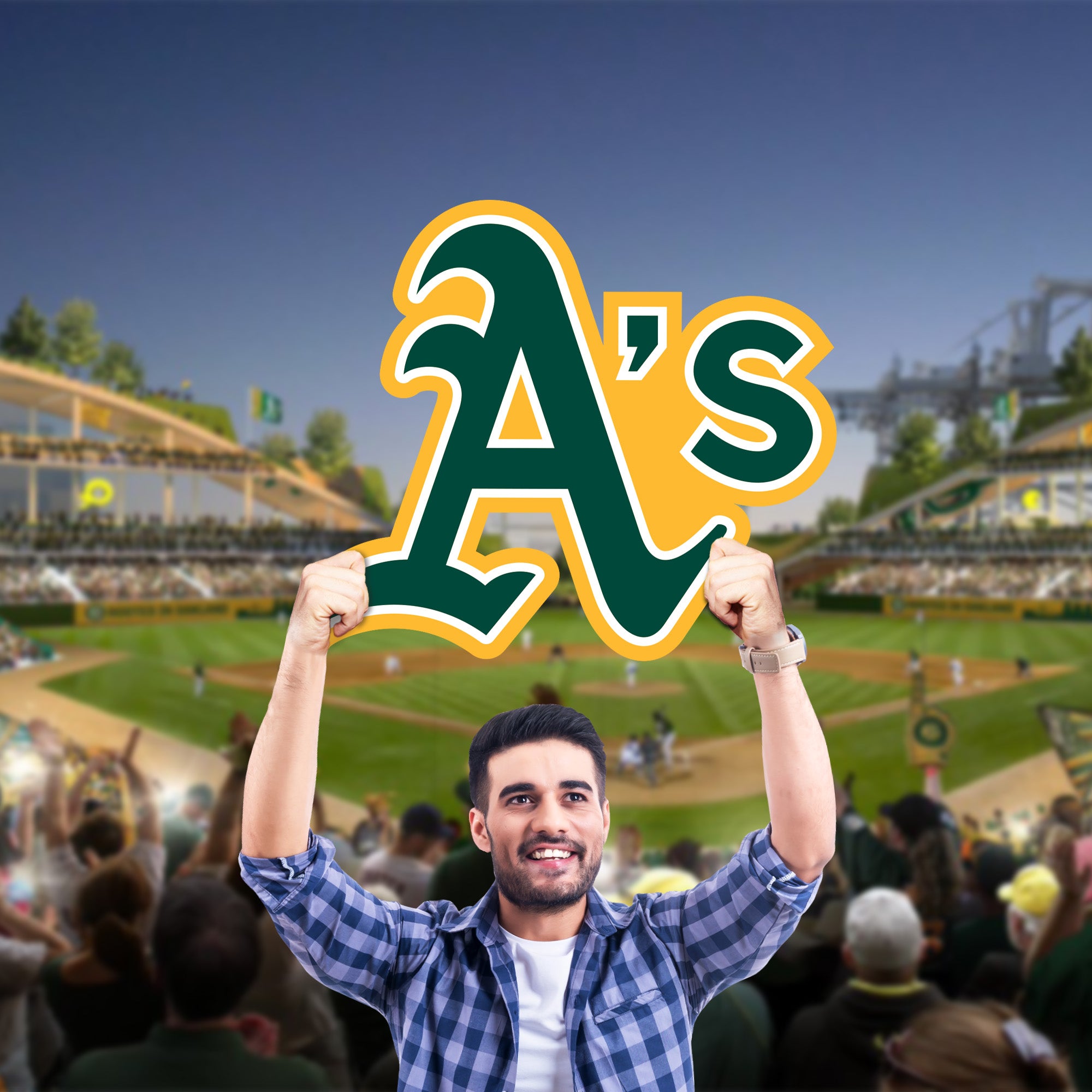Athletics Logo - Big Head - Official MLB - Foam Core Cutout – Fathead