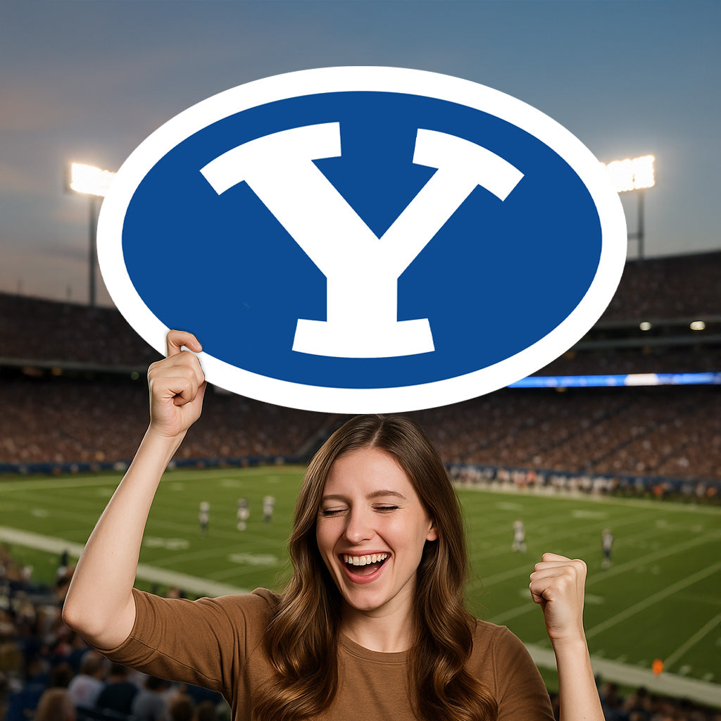 BYU Cougars Logo - Big Head - Official NCAA - Foam Core Cutout – Fathead
