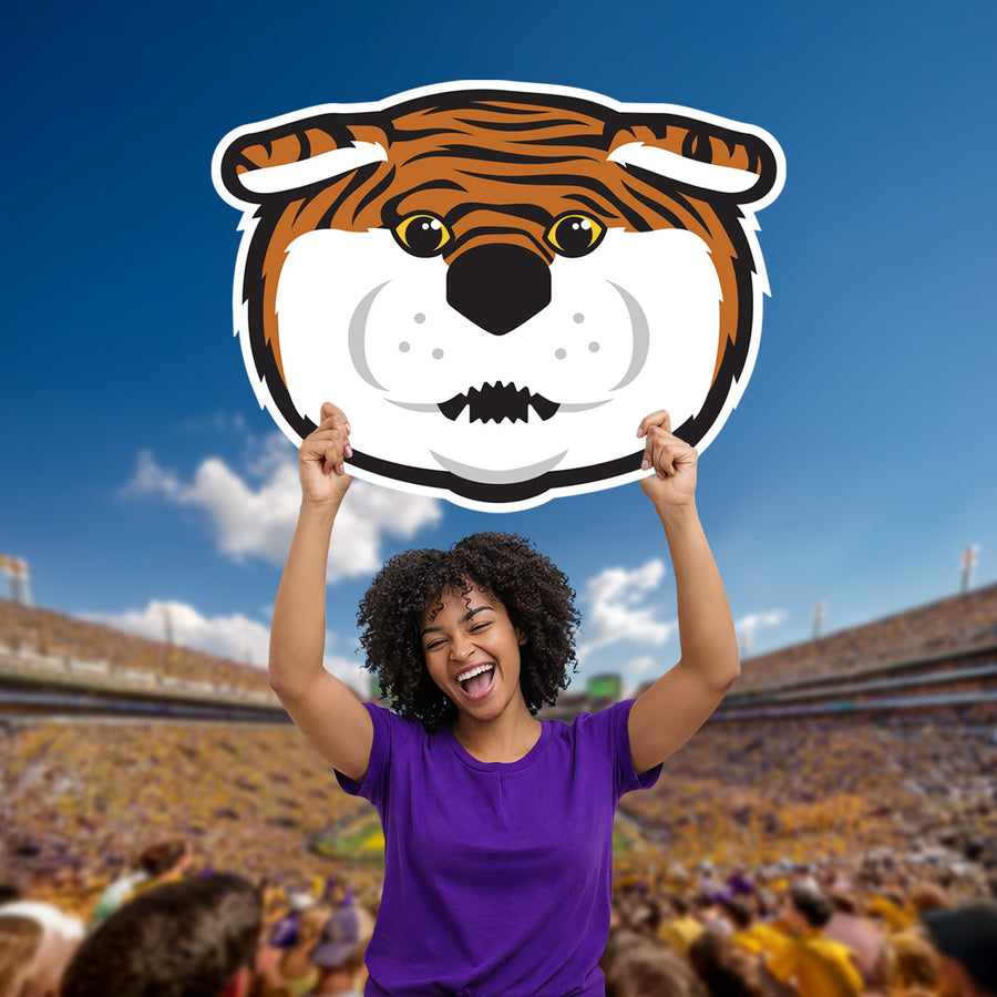 Mike the Tiger - Illustrated Mascot Big Head - Official NCAA - LSU Tigers - Foam Core Cutout