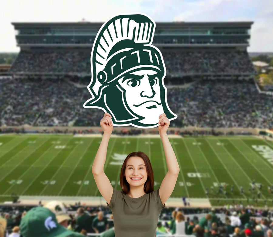 Sparty - Illustrated Mascot Big Head - Official NCAA - Michigan State Spartans - Foam Core Cutout