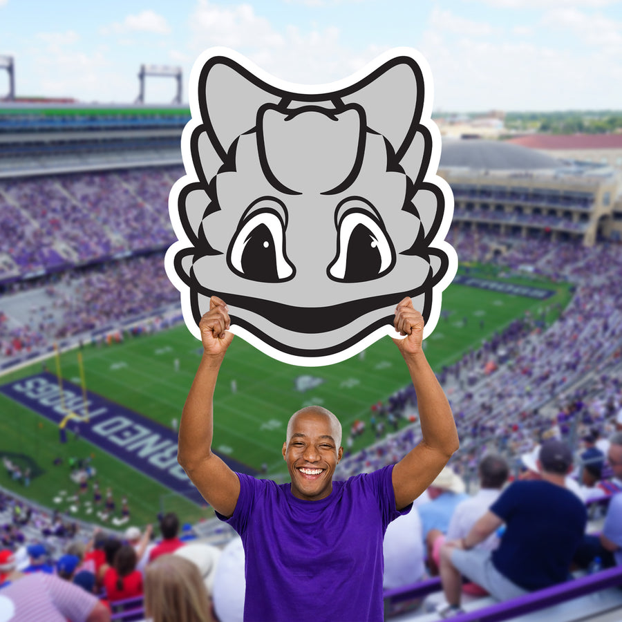 SuperFrog - Illustrated Mascot Big Head - Official NCAA - TCU Horned Frogs - Foam Core Cutout