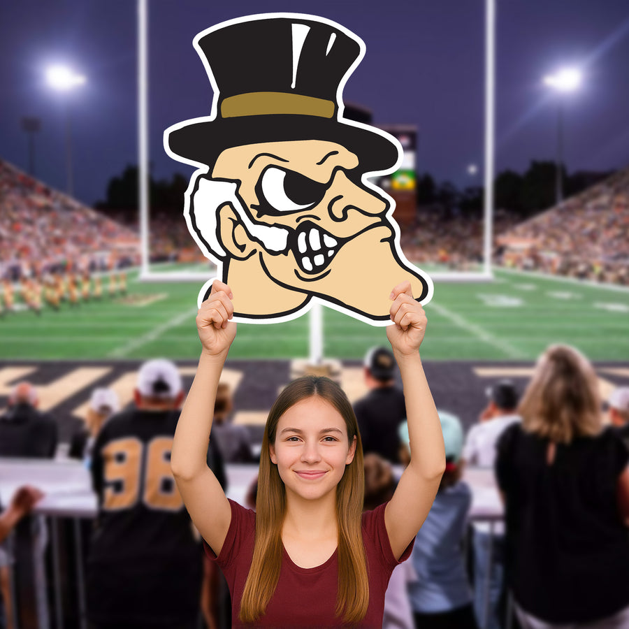 The Deacon - Illustrated Mascot Big Head - Official NCAA - Wake Forest Demon Deacons - Foam Core Cutout