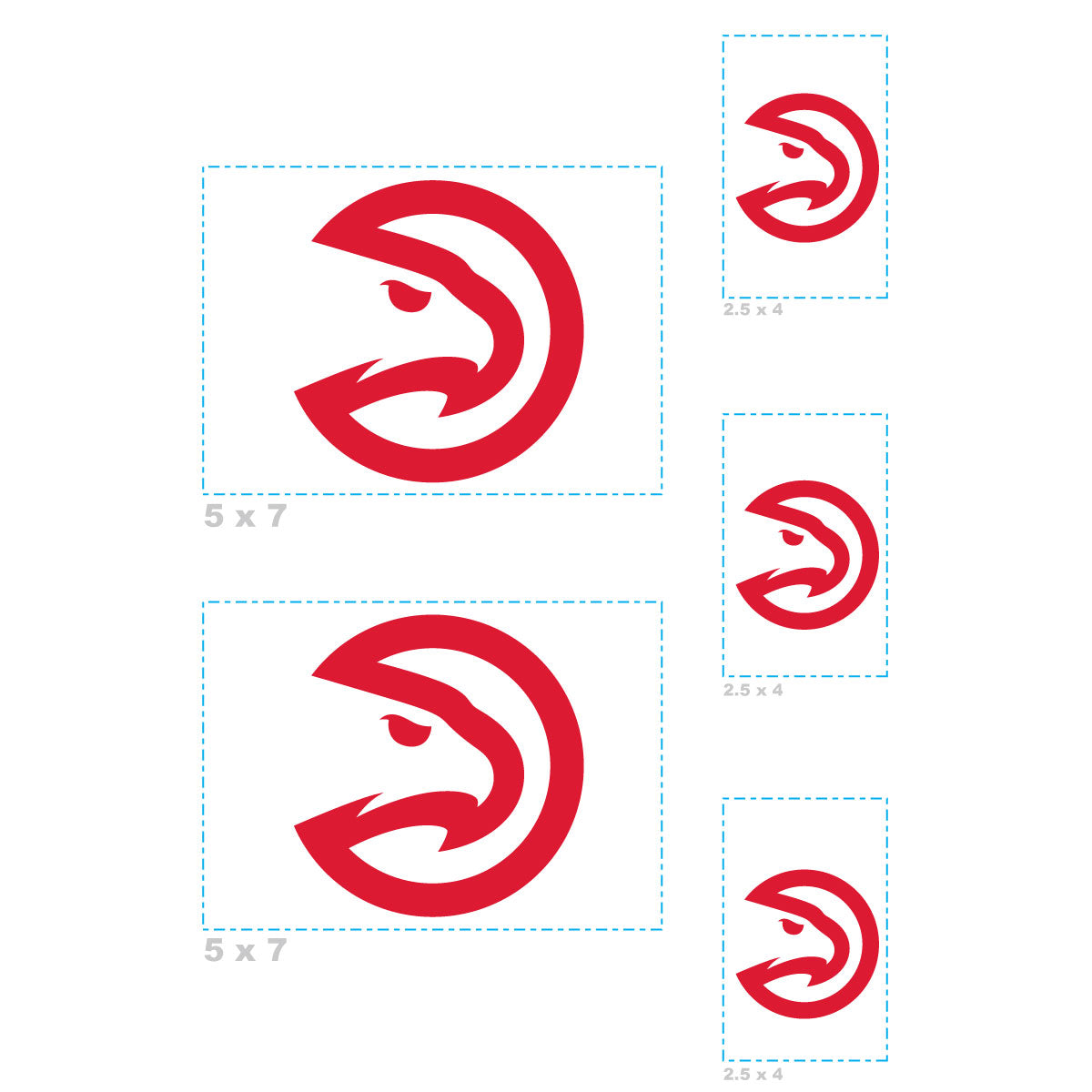 Sheet of 5 -Atlanta Hawks:   Logos Mini        - Officially Licensed NBA Removable Wall   Adhesive Decal