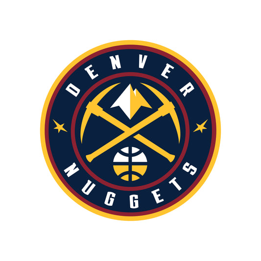Sheet of 5 -Denver Nuggets:   Logos Mini        - Officially Licensed NBA Removable Wall   Adhesive Decal