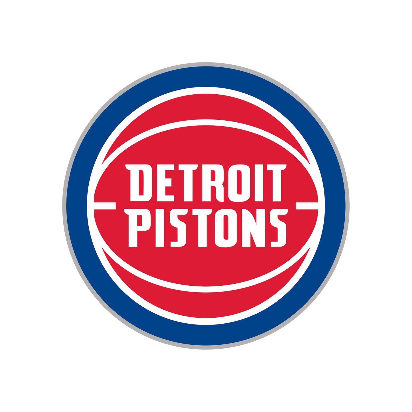 Sheet of 5 -Detroit Pistons:   Logos Mini        - Officially Licensed NBA Removable Wall   Adhesive Decal