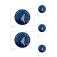 Sheet of 5 -Minnesota Timberwolves:   Logos Mini        - Officially Licensed NBA Removable Wall   Adhesive Decal