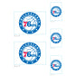 Sheet of 5 -Philadelphia 76ers:   Logos Mini        - Officially Licensed NBA Removable Wall   Adhesive Decal