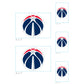 Sheet of 5 -Washington Wizards:   Logos Mini        - Officially Licensed NBA Removable Wall   Adhesive Decal