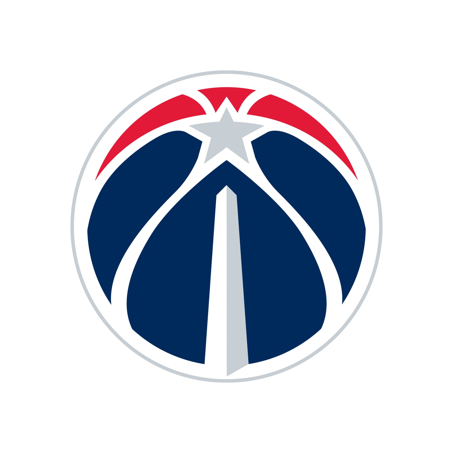 Sheet of 5 -Washington Wizards:   Logos Mini        - Officially Licensed NBA Removable Wall   Adhesive Decal