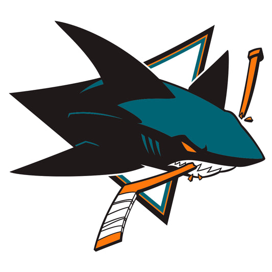Sheet of 5 -San Jose Sharks:   Logo Minis        - Officially Licensed NHL Removable    Adhesive Decal