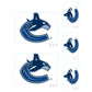 Sheet of 5 -Vancouver Canucks:   Logo Minis        - Officially Licensed NHL Removable    Adhesive Decal
