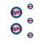 Sheet of 5 -Minnesota Twins:   Logo Minis        - Officially Licensed MLB Removable Wall   Adhesive Decal