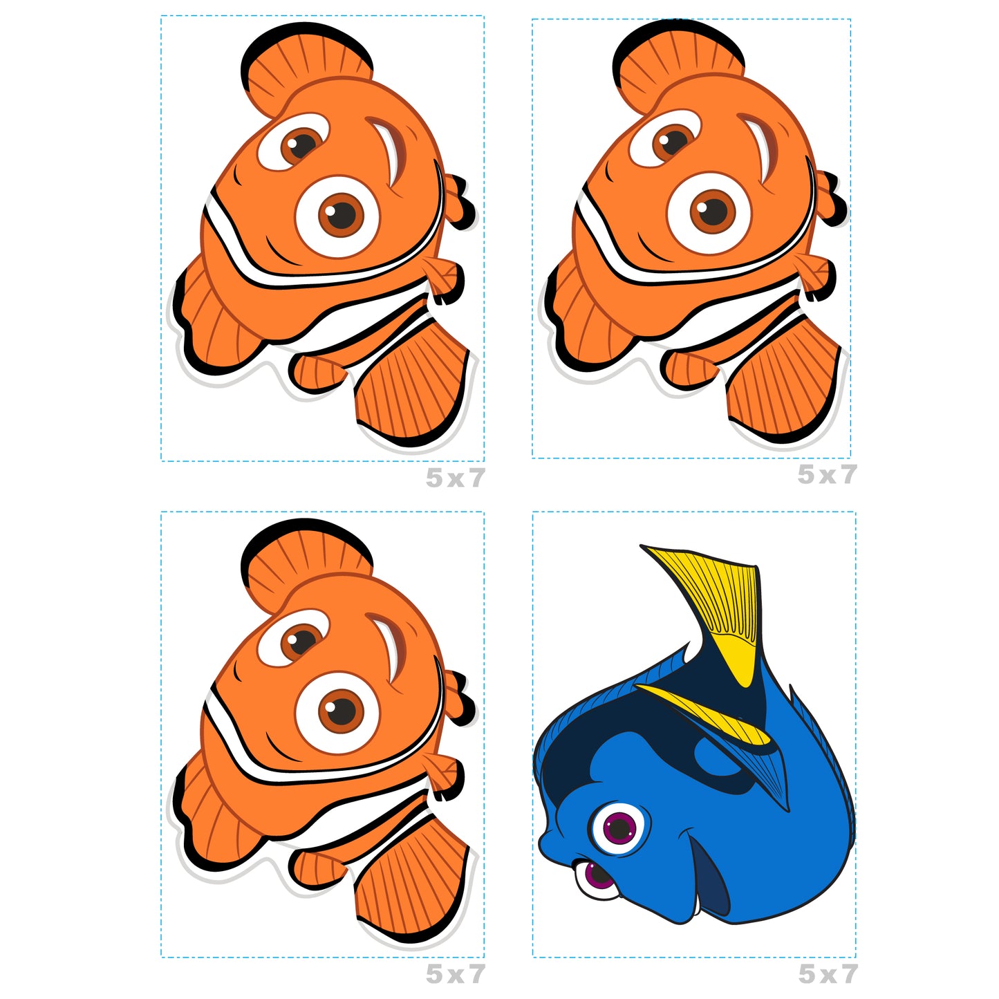 Sheet of 4 -FINDING NEMO: Nemo Minis        - Officially Licensed Disney Removable Wall   Adhesive Decal