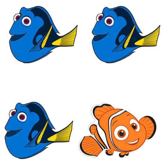 Sheet of 4 -FINDING NEMO: Dory Minis        - Officially Licensed Disney Removable Wall   Adhesive Decal