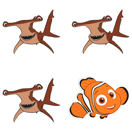 Sheet of 4 -FINDING NEMO: Anchor Minis        - Officially Licensed Disney Removable Wall   Adhesive Decal