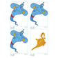 Sheet of 4 -Aladdin: Genie Minis        - Officially Licensed Disney Removable Wall   Adhesive Decal