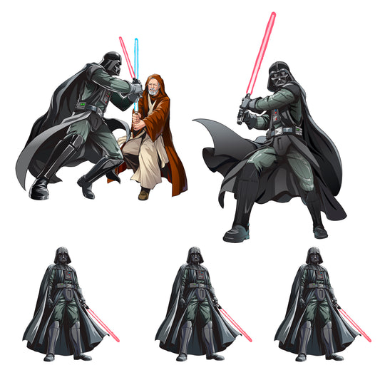 Sheet of 5 -Darth Vader Line Art Minis        - Officially Licensed Star Wars Removable    Adhesive Decal