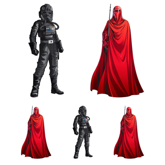 Sheet of 5 -Imperial Characters Line Art Minis        - Officially Licensed Star Wars Removable    Adhesive Decal