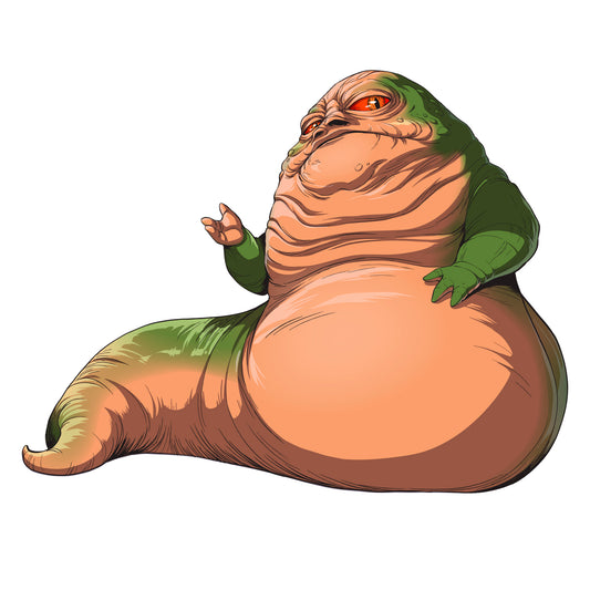 Sheet of 5 -Jabba the Hutt Line Art Minis        - Officially Licensed Star Wars Removable    Adhesive Decal