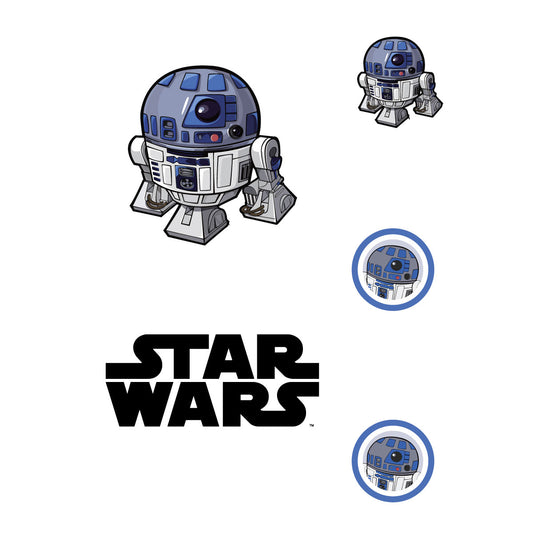 Sheet of 5 -R2D2 POP ART Minis        - Officially Licensed Star Wars Removable    Adhesive Decal