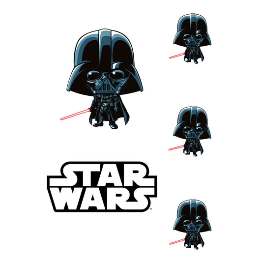Sheet of 5 -DARTH VADER POP ART Minis        - Officially Licensed Star Wars Removable    Adhesive Decal