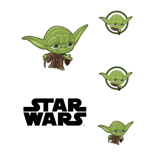 Sheet of 5 -YODA POP ART Minis        - Officially Licensed Star Wars Removable    Adhesive Decal