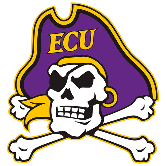 Sheet of 5 -East Carolina U: East Carolina Pirates  Logo Minis        - Officially Licensed NCAA Removable    Adhesive Decal
