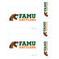 Sheet of 5 - Flordia A&M U: Florida A&M Rattlers  Logo Minis        - Officially Licensed NCAA Removable    Adhesive Decal
