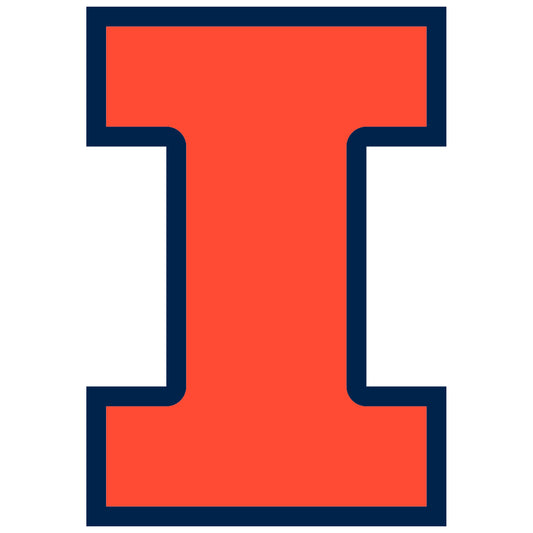 Sheet of 5 -U of Illinois: Illinois Fighting Illini  Logo Minis        - Officially Licensed NCAA Removable    Adhesive Decal