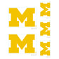 Sheet of 5 -U of Michigan: Michigan Wolverines  Logo Minis        - Officially Licensed NCAA Removable    Adhesive Decal