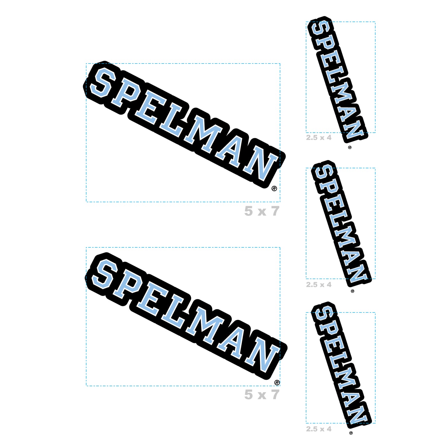 Sheet of 5 -Spelman College: Spelman Jaguars  Logo Minis        - Officially Licensed NCAA Removable    Adhesive Decal