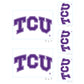 Sheet of 5 -Texas Christian U: TCU Horned Frogs  Logo Minis        - Officially Licensed NCAA Removable    Adhesive Decal