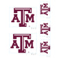 Sheet of 5 -Texas A&M U: Texas A&M Aggies  Logo Minis        - Officially Licensed NCAA Removable    Adhesive Decal