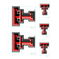 Sheet of 5 -Texas Tech U: Texas Tech Red Raiders  Logo Minis        - Officially Licensed NCAA Removable    Adhesive Decal