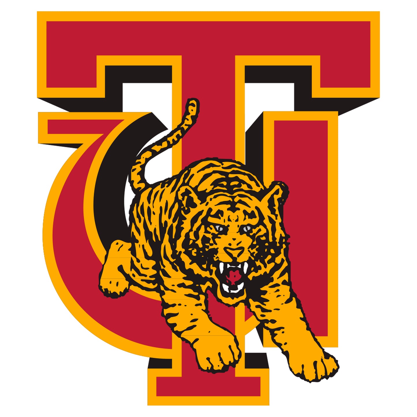 Sheet of 5 -Tuskegee U: Tuskegee Golden Tigers  Logo Minis        - Officially Licensed NCAA Removable    Adhesive Decal