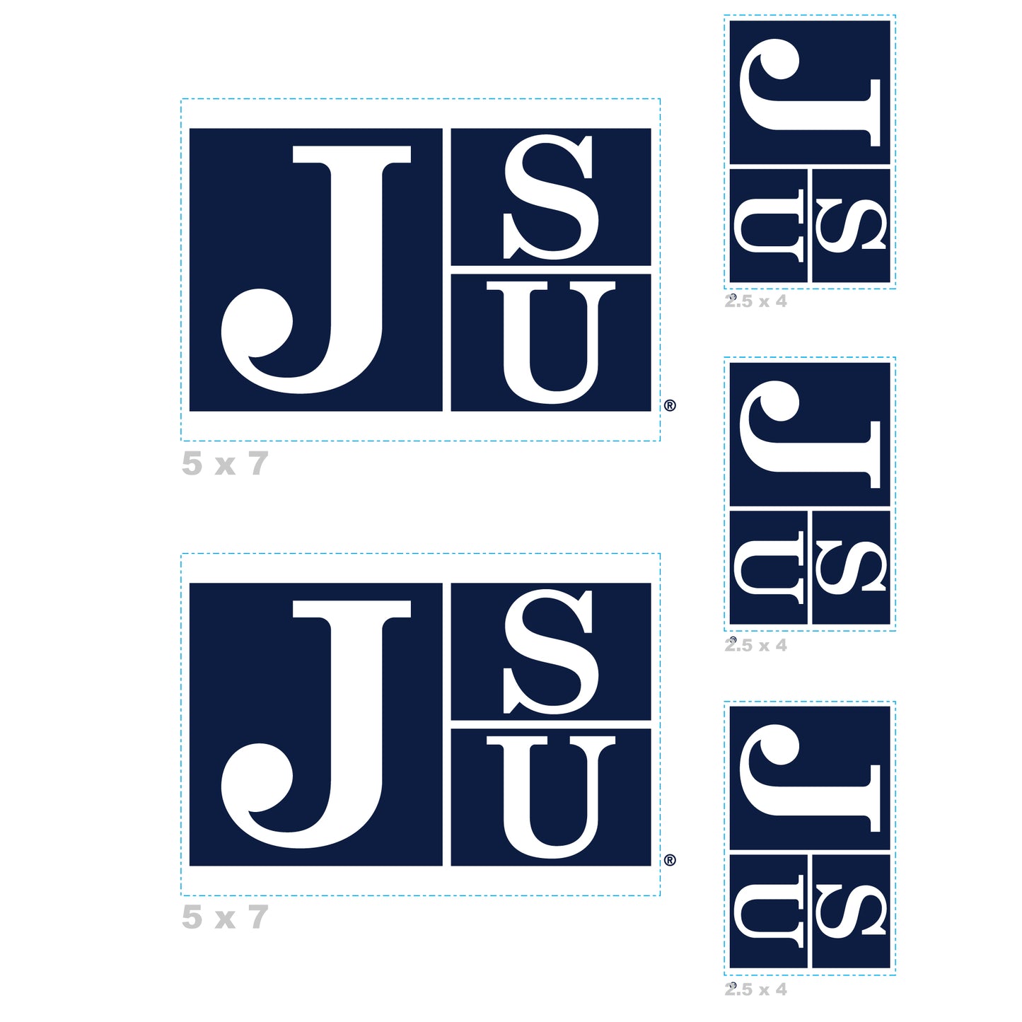 Sheet of 5 -Jackson State U: Jackson State Tigers  Logo Minis        - Officially Licensed NCAA Removable    Adhesive Decal