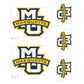 Sheet of 5 -Marquette U: Marquette Golden Eagles  Logo Minis        - Officially Licensed NCAA Removable    Adhesive Decal