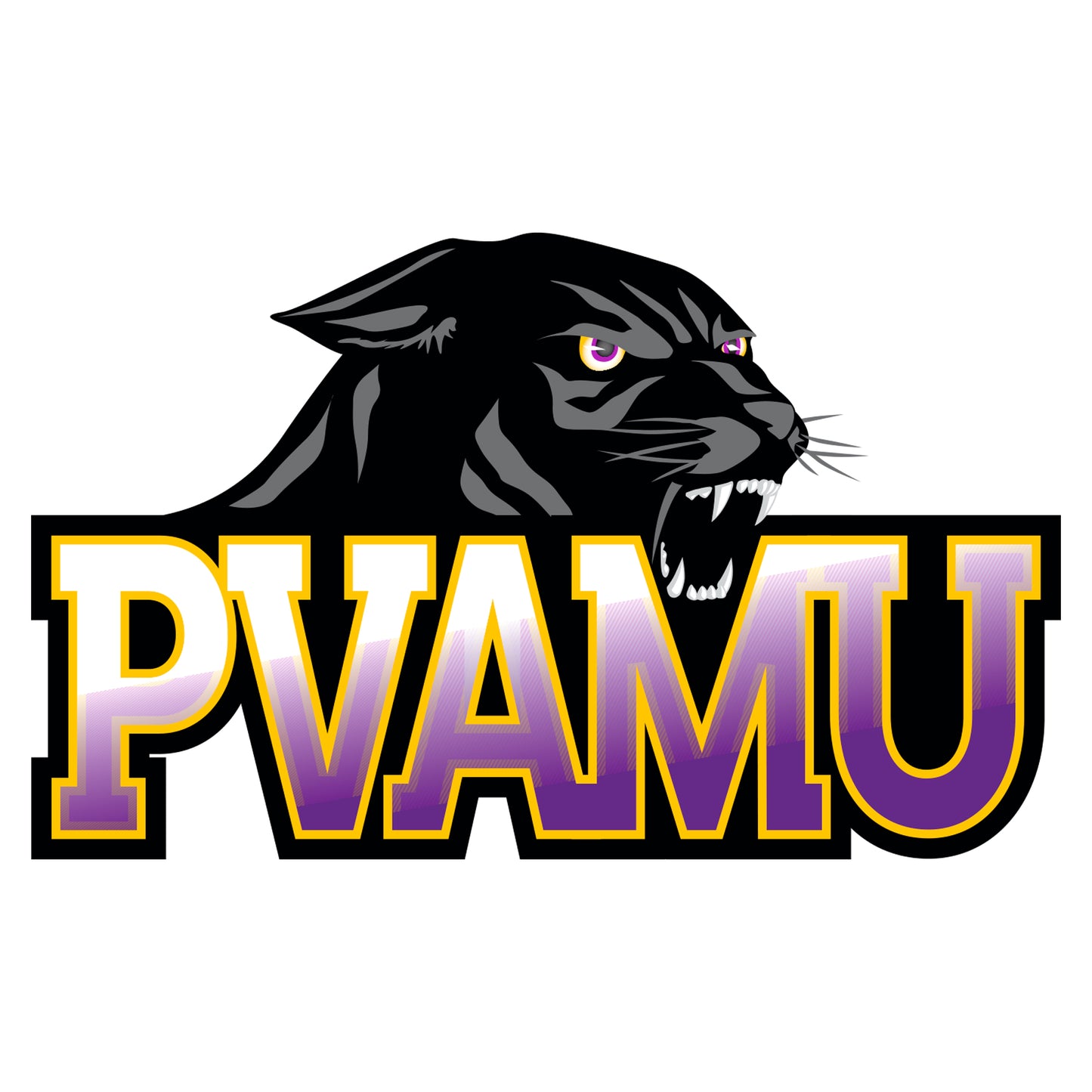 Sheet of 5 -Prairie View A&M U: Prairie View A&M Panthers  Logo Minis        - Officially Licensed NCAA Removable    Adhesive Decal
