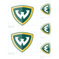 Sheet of 5 -Wayne State U: Wayne State Warriors  Logo Minis        - Officially Licensed NCAA Removable    Adhesive Decal