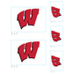 Sheet of 5 -U of Wisconsin: Wisconsin Badgers  Logo Minis        - Officially Licensed NCAA Removable    Adhesive Decal