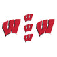 Sheet of 5 -U of Wisconsin: Wisconsin Badgers  Logo Minis        - Officially Licensed NCAA Removable    Adhesive Decal