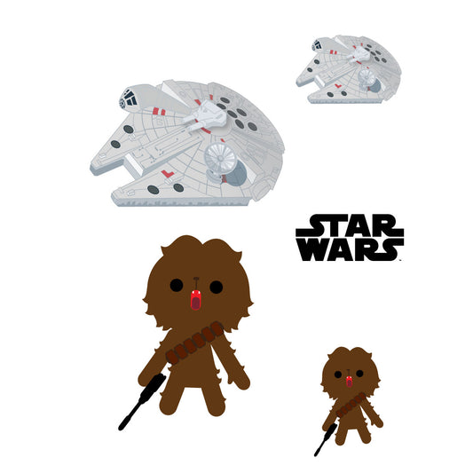 Sheet of 5 -CHEWBACCA Minis        - Officially Licensed Star Wars Removable    Adhesive Decal
