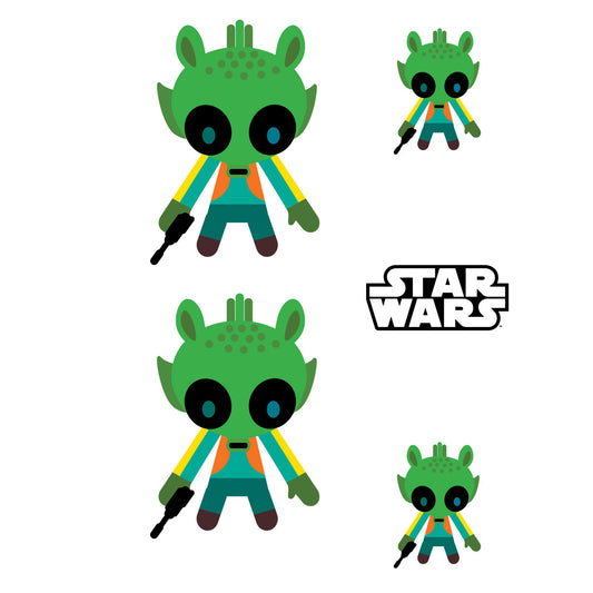 Sheet of 5 -GREEDO Minis        - Officially Licensed Star Wars Removable    Adhesive Decal