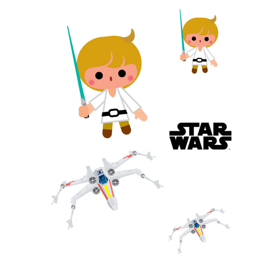 Sheet of 5 -LUKE SKYWALKER Minis        - Officially Licensed Star Wars Removable    Adhesive Decal