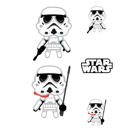 Sheet of 5 -STORMTROOPERS Minis        - Officially Licensed Star Wars Removable    Adhesive Decal
